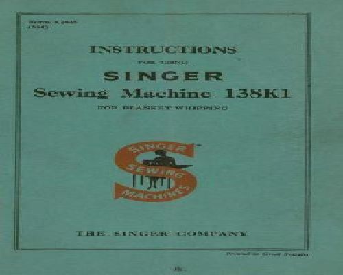 Singer 138K1 manual